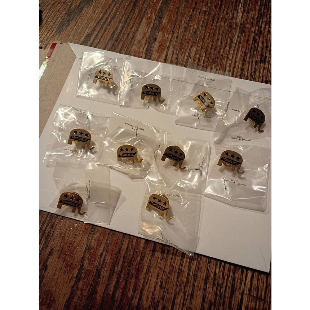 Tennessee State Republican Pin Lot Enamel Hat Lapel Pins Souvenir Lot of 10 NEW